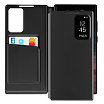 Avizar Étui Fenêtre pour Samsung Galaxy S22 Ultra avec Clapet Porte-Carte Noir
