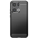 Avizar Coque pour Oppo Reno 13 Pro Silicone Design Carbone Brossé Noir