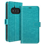 Mayaxess Étui pour Nothing Phone 3a Vintage Clapet Portefeuille Support Bleu