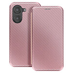 Avizar Étui Carbone pour Xiaomi Poco X7 Pro Porte-Carte Support Vidéo Rose champagne