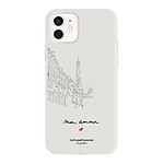 LaCoqueFrançaise Coque iPhone 12 Mini Silicone Liquide Douce beige Amour Parisien .