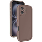 Avizar Coque pour iPhone 16 Silicone Soft Touch Bordures Surélevées Marron