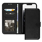 Avizar Étui pour iPhone 16e Motif Chat Heureux Portefeuille et Support Noir