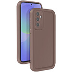 Avizar Coque pour Samsung Galaxy A36 Silicone Soft Touch Bordures Surélevées Marron