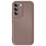 Avizar Coque pour Samsung Galaxy S22 Silicone Soft Touch Bordures Surélevées Marron