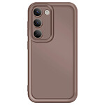 Avizar Coque pour Samsung Galaxy S23 Silicone Soft Touch Bordures Surélevées Marron