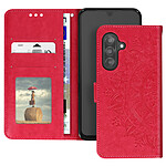 Avizar Étui Fleurs Mandala pour Samsung Galaxy A26 Portefeuille Dragonne Fuchsia