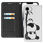 Avizar Étui pour iPhone 16e Motif Panda avec Dragonne et Porte-Carte Blanc / Noir