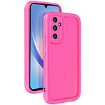 Avizar Coque pour Samsung Galaxy A34 5G Soft Touch Bordures Surélevées Fuchsia