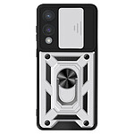 Mayaxess Coque pour Samsung S25 Edge Bague Support avec Protection Caméra Argent