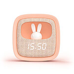 Mobility on Board Réveil Veilleuse Lapin pour Enfant Billy Clock Tactile 3 Alarmes Rose