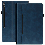 Avizar Étui pour Samsung Tab S10 FE Plus Clapet Portefeuille Support Vidéo Bleu nuit