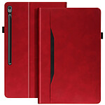 Avizar Étui pour Samsung Tab S10 FE Plus Clapet Portefeuille Support Vidéo Rouge