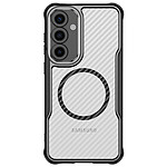 Avizar Coque pour Samsung Galaxy S24 FE MagSafe Dos Carbone Antichoc Renforcé Noir