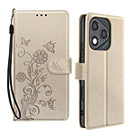 Avizar Étui Fleur Papillon pour Honor 400 Lite Portefeuille avec Dragonne Dorée