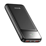 Swissten Batterie Externe 10000mAh avec USB-C et 2 USB Écran LED Compacte Noir