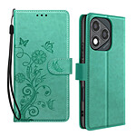 Avizar Étui Fleur Papillon pour Honor 400 Lite Portefeuille avec Dragonne Vert