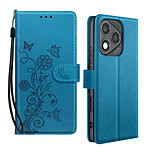 Avizar Étui Fleur Papillon pour Honor 400 Lite Portefeuille avec Dragonne Bleu Avizar Étui Fleur Papillon pour Honor 400 Lite Portefeuille avec Dragonne Bleu