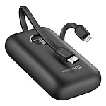 Swissten Batterie Externe 10000mAh Câbles USB-C et Lightning intégrés Écran LED Noir
