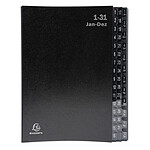 EXACOMPTA Trieur rigide économique 32 compartiments alphanumériques 24 x 34 Noir