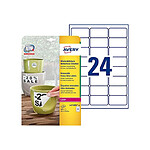 AVERY Boite 480 Etiquette Polyester résistante et repositionnable 63,5 x 33,9 mm, blanc