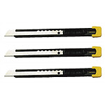 OLFA Cutter Model S Acier Lame AB 9mm Noir Jaune x 3