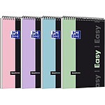 OXFORD Bloc-notes Etudiants EASYNOTES Pastel, A4+ petits carreaux coloris aléatoires x 4