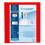 EXACOMPTA Classeur personnalisable Kreacover A4 Maxi 4 Ax Diam 40mm Dos 60 mm Rouge