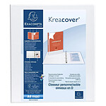 EXACOMPTA Classeur personnalisable Kreacover A4 Maxi 4 Ax Diam 30 mm Dos 47 mm Blanc