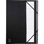 EXACOMPTA Trieur rigide Ordonator numerique dos extensible 12 compartiments 1 à 12 - Noir x 12