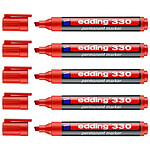 EDDING Marqueur Permanent 330 rouge 1-5 mm x 5 EDDING Marqueur Permanent 330 rouge 1-5 mm x 5