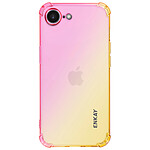 Enkay Coque Silicone pour iPhone 16e Dégradé Rose champagne