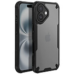 Avizar Coque Antichoc pour iPhone 16 Coins renforcés Dos Mat Anti-trace Noir