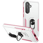 Avizar Coque Antichoc pour Samsung A36 Anneau Magnétique et Support Blanc / Rose