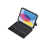 MW Étui pour iPad 10.9" Folio Quick Note avec Clavier QWERTY US Bluetooth 3.0 Noir