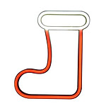 Avizar Lampe Néon LED Chaussette de Noël avec Fixation Murale et Port USB-A Rouge