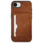 Avizar Coque Antichoc iPhone 16e avec emplacement carte en Simili Cuir Marron