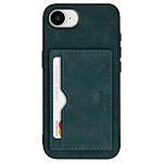 Avizar Coque Antichoc iPhone 16e avec emplacement carte en Simili Cuir Bleu canard