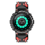 Avizar Montre Connectée Véga Étanche pour Enfant avec Appels et Capteur Cardiaque Noir / Rouge