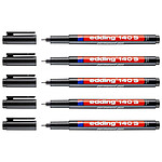 EDDING Feutre Permanent 140 S Noir Pointe Extra Fine 0,3 mm x 5