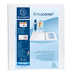 EXACOMPTA Classeur personnalisable Kreacover A4 Maxi 4 Anneaux Diam 20 mm Dos 38 mm Blanc