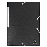 EXACOMPTA Chemise à élastiques Maxi capacity carte lustrée 425gm2 - A4 - Noir