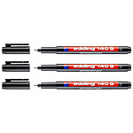 EDDING Feutre Permanent 140 S Noir Pointe Extra Fine 0,3 mm x 3