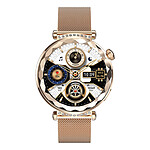 Avizar Montre Connectée Crystal avec Cadran Strass Appels et Suivi Santé Dorée