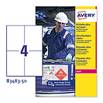 AVERY Boîte 200 étiquettes ultra-résistantes en polyéthylène étirable 105x148 mm