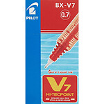 PILOT Stylo roller Hi-Tecpoint V7 Encre liquide Pointe moyenne Rouge x 12