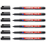 EDDING Feutre Permanent 140 S Noir Pointe Extra Fine 0,3 mm x 6