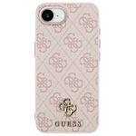Guess Coque MagSafe pour iPhone 16e Imprimé Monogramme et Logo 4G compact Rose clair