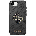 Guess Coque pour iPhone 16e Motif 4G monogramme Grand Logo en métal Noir