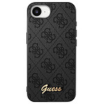 Guess Coque MagSafe pour iPhone 16e Motif 4G Monogramme Logo en relief Noir